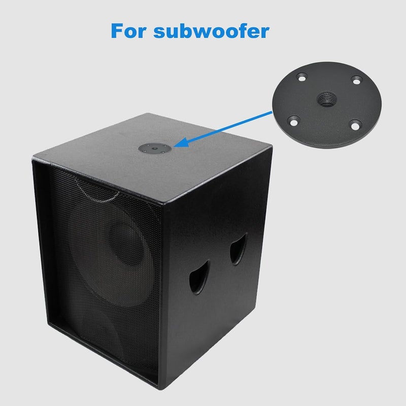 Howonder Speaker Stand Adapter,4.13"x1",All Metal Speaker Stand Top Hat with M20 Threading, 105X25mm+M20 (2 Packs Black) - Image 4